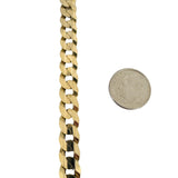14k Yellow Gold 17.7g Solid Men's 8mm Curb Link Bracelet Italy 8"