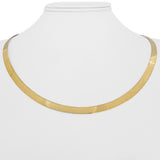 14k Yellow Gold 9g Milor Flat Silky 5mm Herringbone Link Necklace Italy 20"