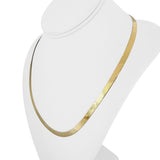 14k Yellow Gold 9g Milor Flat Silky 5mm Herringbone Link Necklace Italy 20"