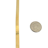 14k Yellow Gold 9g Milor Flat Silky 5mm Herringbone Link Necklace Italy 20"