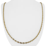 14k Yellow Gold 7g Hollow Diamond Cut 3mm Rope Chain Necklace 30"
