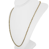 14k Yellow Gold 7g Hollow Diamond Cut 3mm Rope Chain Necklace 30"