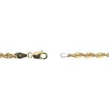 14k Yellow Gold 7g Hollow Diamond Cut 3mm Rope Chain Necklace 30"