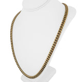 14k Yellow Gold 38.5g Semi Solid 7.5mm Cuban Curb Link Chain Necklace 26"