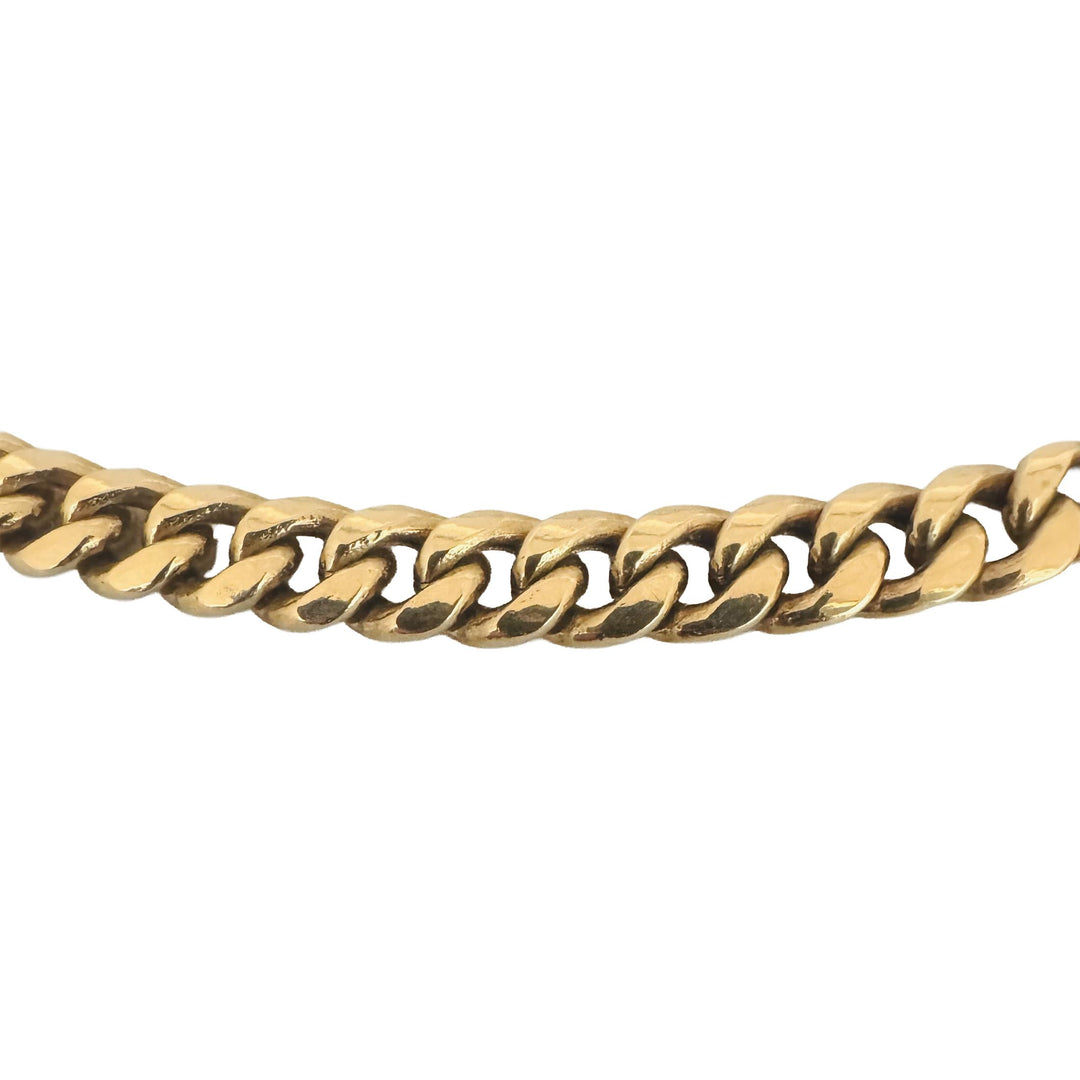 14k Yellow Gold 38.5g Semi Solid 7.5mm Cuban Curb Link Chain Necklace 26"