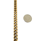 14k Yellow Gold 38.5g Semi Solid 7.5mm Cuban Curb Link Chain Necklace 26"
