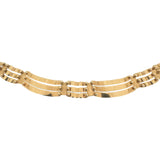14k Yellow Gold 15g Ladies Curved Bar Fancy Link Collar Necklace 16"