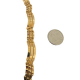14k Yellow Gold 15g Ladies Curved Bar Fancy Link Collar Necklace 16"