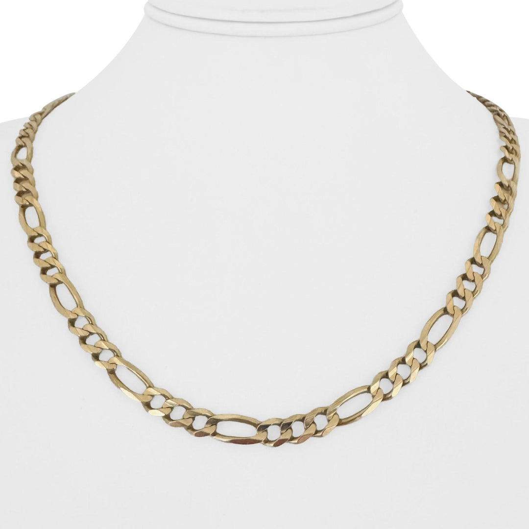 14k Yellow Gold 23.4g Solid 6mm Figaro Link Chain Necklace Italy 20"