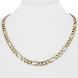 14k Yellow Gold 23.4g Solid 6mm Figaro Link Chain Necklace Italy 20"