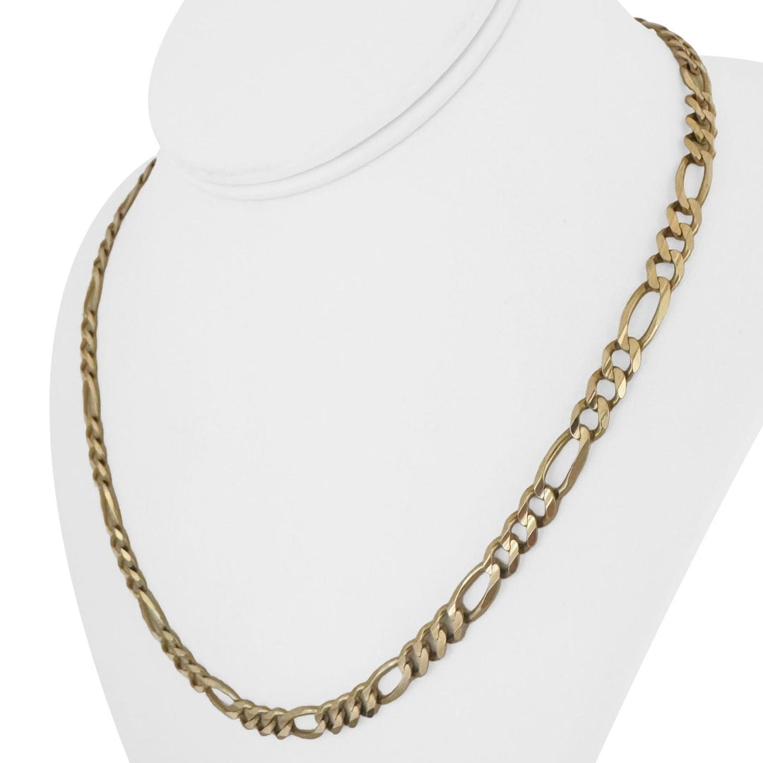 14k Yellow Gold 23.4g Solid 6mm Figaro Link Chain Necklace Italy 20"