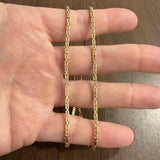 14k Yellow Gold 22g Solid Heavy 2.5mm Squared Byzantine Link Necklace 21"