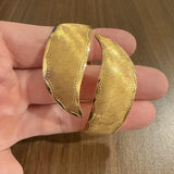 18k Yellow Gold 30.4g Solid Vintage Large Bypass Bangle Bracelet Italy 7"