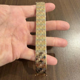 14k Yellow White and Rose Gold 34g Solid Vintage Scale Link Bracelet 7"