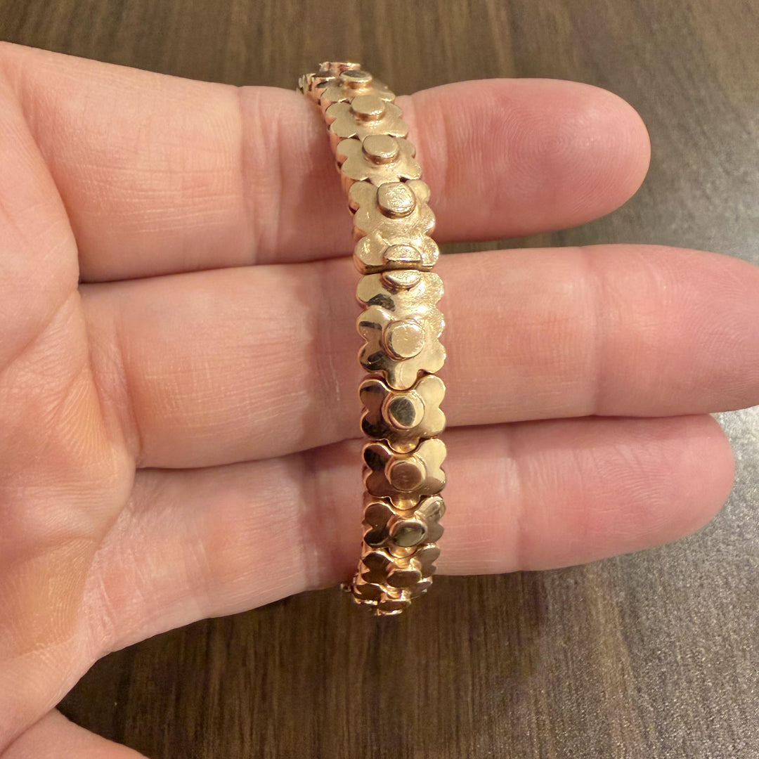 Sonia B 14k Rose Gold and 3cttw Diamond Heavy 38.2g Flex Bangle Bracelet 7"