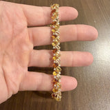 Sonia B 14k Yellow Gold 22cttw Citrine and 1cttw Diamond Link Bracelet 7.75"