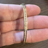 14k Yellow Gold and Diamond 13.2g Solid Bangle Bracelet 6.5"
