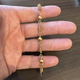 18k Yellow Gold 8.1g Ladies Vintage Spiral Ball Link Bracelet Italy 7.25"