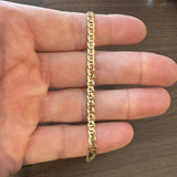 18k Yellow Gold 7.3g Solid Thin 4mm Mariner Link Bracelet Italy 7.5"