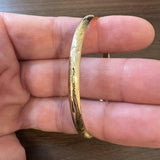 14k Yellow Gold 4.6g Ladies Vintage Floral 5mm Bangle Bracelet 7"