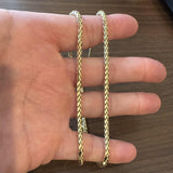 10k Yellow Gold 9.3g Hollow Light 4mm Wheat Link Chain Necklace 22"