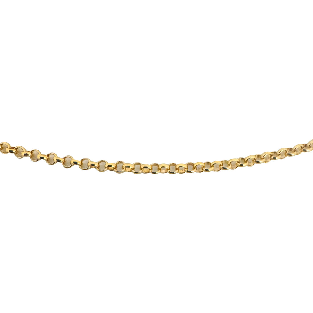 22k Yellow Gold 6.5g Solid Thin 2mm Rolo Link Chain Necklace 16" or 18"