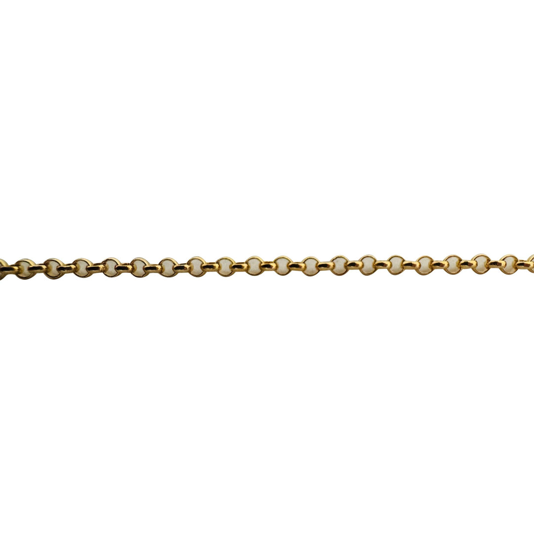 22k Yellow Gold 6.5g Solid Thin 2mm Rolo Link Chain Necklace 16" or 18"