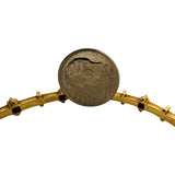 19k Yellow Gold 16.2g Small Solid Vintage Emerald and Ruby Bangle 6.85"