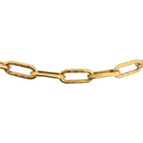 18k Yellow Gold 22.3g Vintage Alternating Paperclip Link Necklace Italy 30"