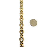 18k Yellow White and Rose Gold 10.5g Ladies Fancy Link Bracelet Italy 7.5"