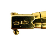 18k Yellow Gold 22g Vintage Satin Finish Three Strand Omega Bracelet Italy 7.5"