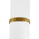 18k Yellow Gold 22g Vintage Satin Finish Three Strand Omega Bracelet Italy 7.5"