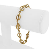 18k Yellow Gold 7.7g UnoAErre Ladies Vintage Fancy Link Bracelet Italy 7.75"