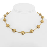 14k Yellow Gold 20.2g Ladies Vintage 10mm Ball Bead String Necklace Italy 17"