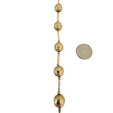 14k Yellow Gold 20.2g Ladies Vintage 10mm Ball Bead String Necklace Italy 17"