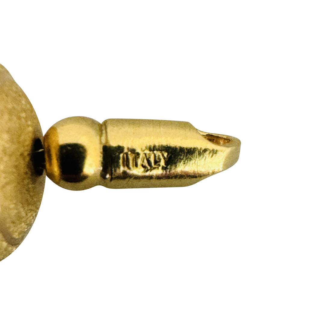 14k Yellow Gold 20.2g Ladies Vintage 10mm Ball Bead String Necklace Italy 17"