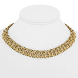 14k Yellow Gold 26.6g Ladies 12.5mm Fancy Bismark Link Necklace Italy 16.5"