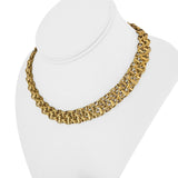 14k Yellow Gold 26.6g Ladies 12.5mm Fancy Bismark Link Necklace Italy 16.5"