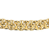 14k Yellow Gold 26.6g Ladies 12.5mm Fancy Bismark Link Necklace Italy 16.5"