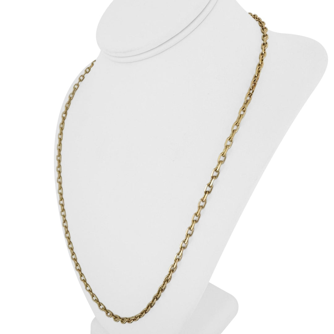 14k Yellow Gold 20.5g Solid 3.8mm Oval Cable Link Chain Necklace Italy 24"