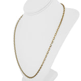 14k Yellow Gold 20.5g Solid 3.8mm Oval Cable Link Chain Necklace Italy 24"