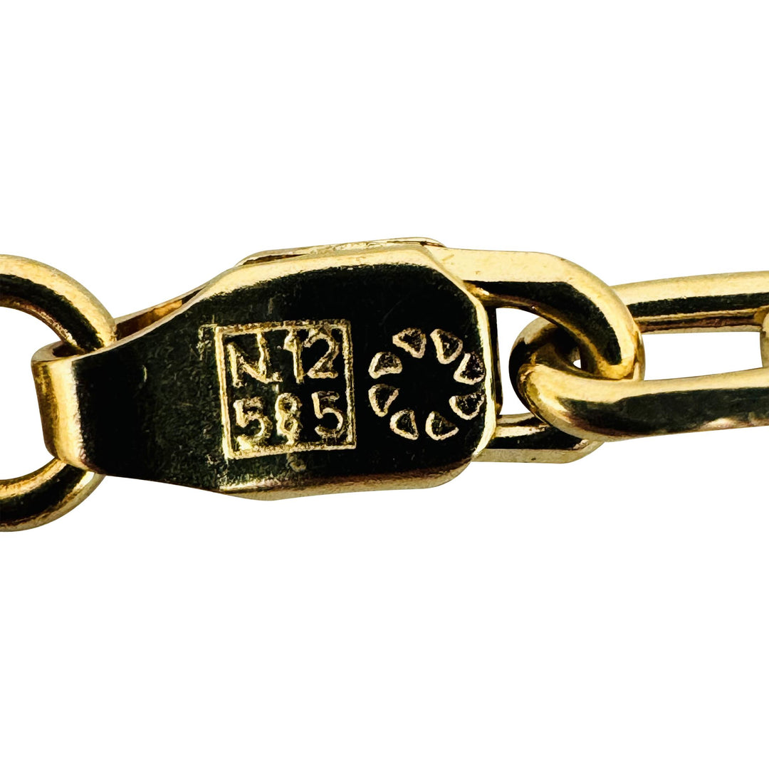 14k Yellow Gold 20.5g Solid 3.8mm Oval Cable Link Chain Necklace Italy 24"