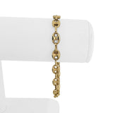 14k Yellow Gold 9g Polished 7mm Puffy Mariner Link Bracelet 7.75"