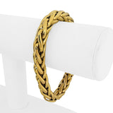 14k Yellow Gold 29.5g Thick Heavy 10mm Wheat Link Bracelet Italy 7.75"