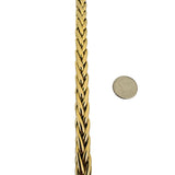 14k Yellow Gold 29.5g Thick Heavy 10mm Wheat Link Bracelet Italy 7.75"