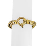 14k Yellow Gold 29.5g Thick Heavy 10mm Wheat Link Bracelet Italy 7.75"