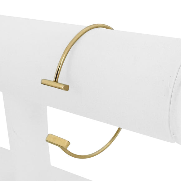 14k Yellow Gold 8g Solid Open Bar Torque Cuff Bracelet 7.25