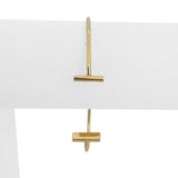 14k Yellow Gold 8g Solid Open Bar Torque Cuff Bracelet 7.25"