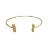14k Yellow Gold 8g Solid Open Bar Torque Cuff Bracelet 7.25"