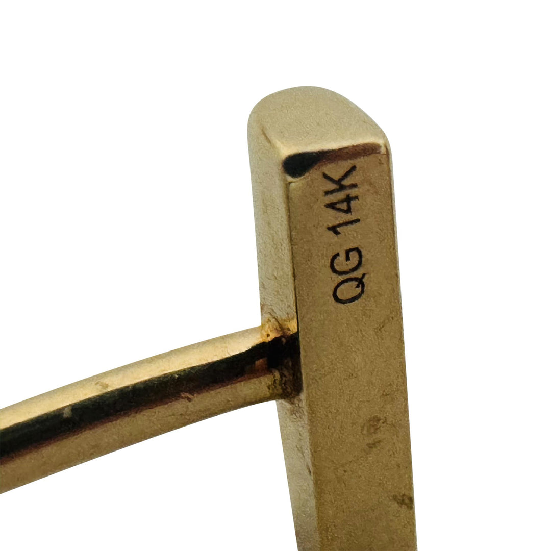 14k Yellow Gold 8g Solid Open Bar Torque Cuff Bracelet 7.25"